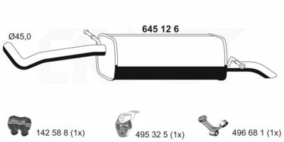  645126 ERNST Глушитель выхлопных газов конечный