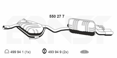  550277 ERNST Глушитель выхлопных газов конечный