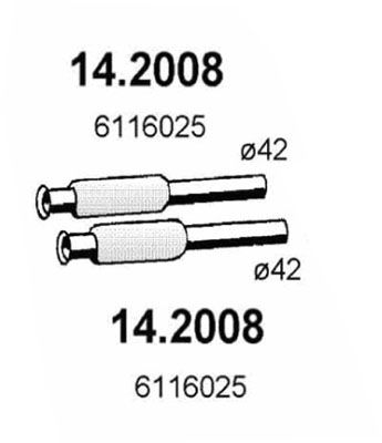  142008 ASSO Предглушитель выхлопных газов