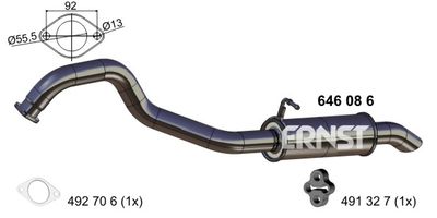  646086 ERNST Глушитель выхлопных газов конечный