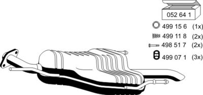  052160 ERNST Глушитель выхлопных газов конечный