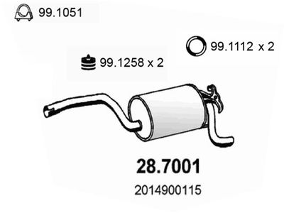  287001 ASSO Глушитель выхлопных газов конечный