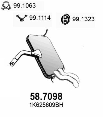  587098 ASSO Глушитель выхлопных газов конечный