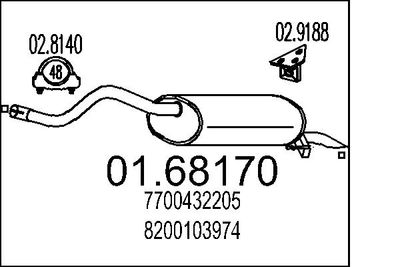  0168170 MTS Глушитель выхлопных газов конечный