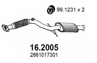  162005 ASSO Предглушитель выхлопных газов