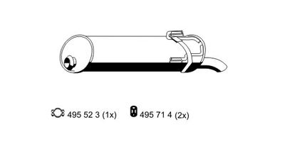  510004 ERNST Глушитель выхлопных газов конечный