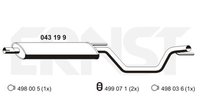  043199 ERNST Средний глушитель выхлопных газов