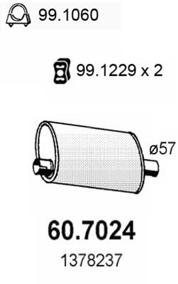  607024 ASSO Глушитель выхлопных газов конечный