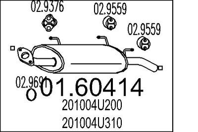  0160414 MTS Глушитель выхлопных газов конечный