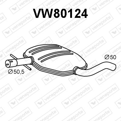  VW80124 VENEPORTE Средний глушитель выхлопных газов