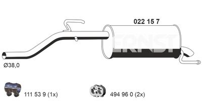  012157 ERNST Глушитель выхлопных газов конечный