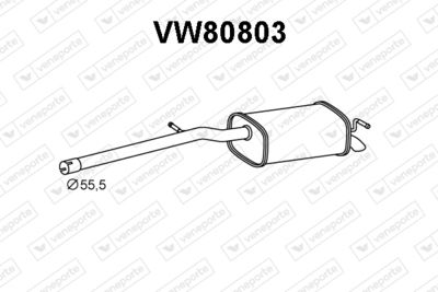  VW80803 VENEPORTE Глушитель выхлопных газов конечный