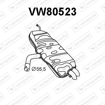  VW80523 VENEPORTE Глушитель выхлопных газов конечный