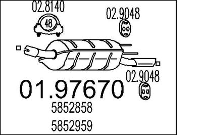  0197670 MTS Глушитель выхлопных газов конечный
