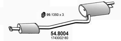  548004 ASSO Средний  конечный глушитель ОГ