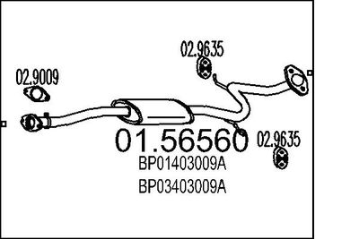  0156560 MTS Средний глушитель выхлопных газов