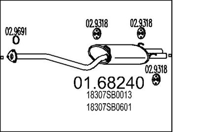  0168240 MTS Глушитель выхлопных газов конечный