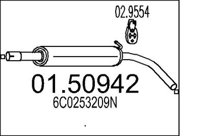  0150942 MTS Средний глушитель выхлопных газов