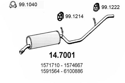  147001 ASSO Глушитель выхлопных газов конечный