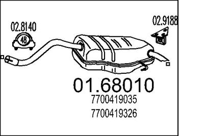  0168010 MTS Глушитель выхлопных газов конечный