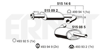  515146 ERNST Глушитель выхлопных газов конечный