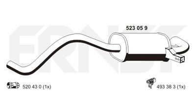 523059 ERNST Глушитель выхлопных газов конечный