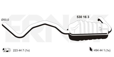  530163 ERNST Глушитель выхлопных газов конечный