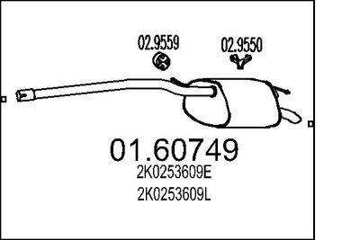  0160749 MTS Глушитель выхлопных газов конечный