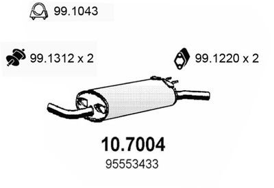  107004 ASSO Глушитель выхлопных газов конечный