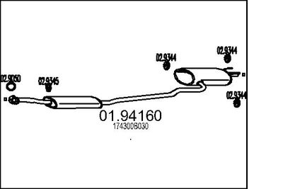  0194160 MTS Глушитель выхлопных газов конечный