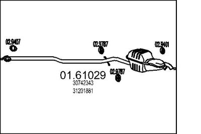  0161029 MTS Глушитель выхлопных газов конечный