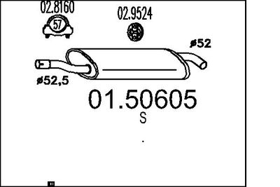  0150605 MTS Средний глушитель выхлопных газов