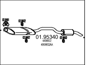  0195340 MTS Глушитель выхлопных газов конечный