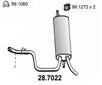  287022 ASSO Глушитель выхлопных газов конечный