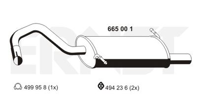  665001 ERNST Глушитель выхлопных газов конечный