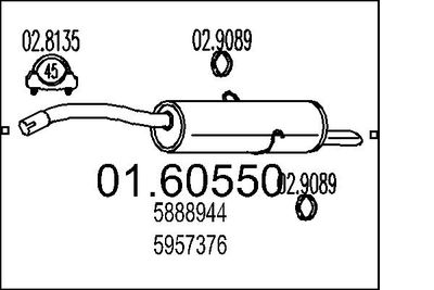  0160550 MTS Глушитель выхлопных газов конечный