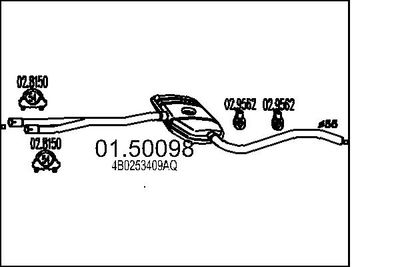  0150098 MTS Средний глушитель выхлопных газов