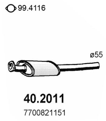  402011 ASSO Предглушитель выхлопных газов