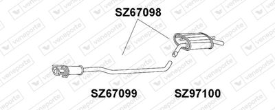  SZ67098 VENEPORTE Глушитель выхлопных газов конечный