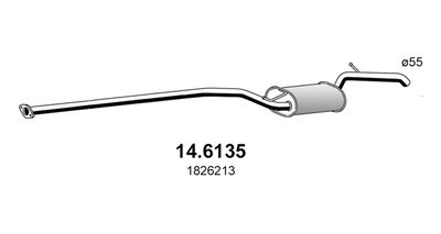  146135 ASSO Средний глушитель выхлопных газов