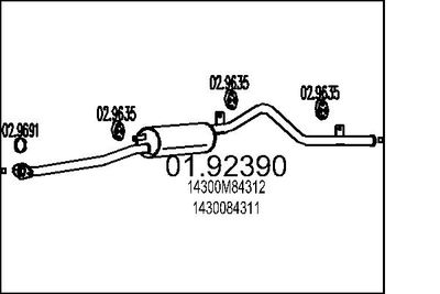  0192390 MTS Глушитель выхлопных газов конечный