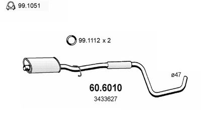  606010 ASSO Средний глушитель выхлопных газов