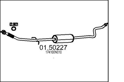  0150227 MTS Средний глушитель выхлопных газов
