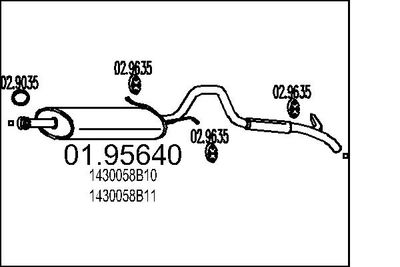  0195640 MTS Глушитель выхлопных газов конечный