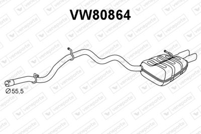  VW80864 VENEPORTE Глушитель выхлопных газов конечный