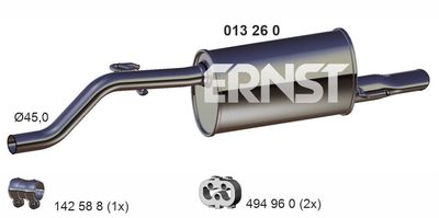  013260 ERNST Глушитель выхлопных газов конечный