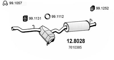  128028 ASSO Средний  конечный глушитель ОГ