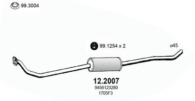  122007 ASSO Предглушитель выхлопных газов