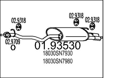  0193530 MTS Глушитель выхлопных газов конечный