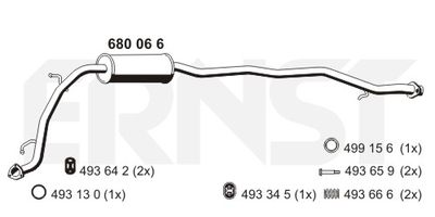  680066 ERNST Средний глушитель выхлопных газов